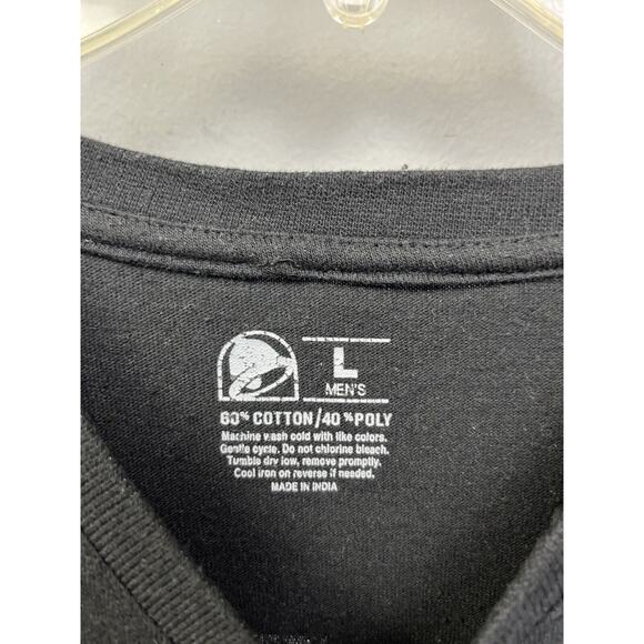 Taco Bell Henley 3-Button T-Shirt Mens‎ Large Black Employee Uniform Colorful - Picture 4 of 6